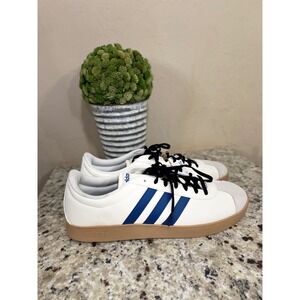 Adidas VL Court 2.0 Mens White Blue‎ Gum Sole Low Top Sneakers Size 12